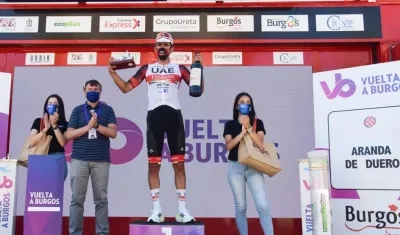 Juan Sebastián Molano celebra el triunfo. 