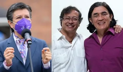 Claudia López, Gustavo Petro y Gustavo Bolívar.
