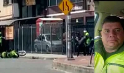 Lugar de los hechos y patrullero Humberto Sabogal.