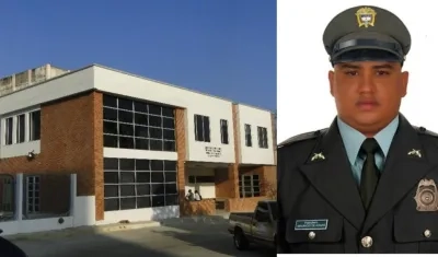 El cuerpo del patrullero Mauricio Andrés de Aguas Méndez fue llevado a Medicina Legal, en Cartagena. 