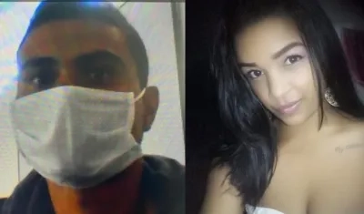 Deimer Díaz en audiencia virtual; y Daniela Espitia, la joven asesinada. 