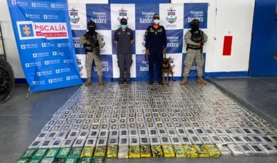 Droga incautada por la Armada y el CTI de la Fiscalía. 