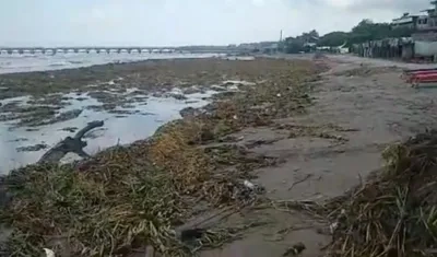 Así están las playas de Puerto Colombia este viernes. 