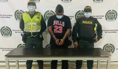 Alexis Caraballo Roa tras su captura en Montería.