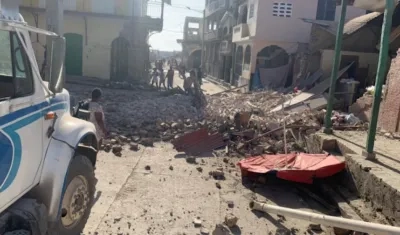 Imagen de los daños que provocó el sismo.