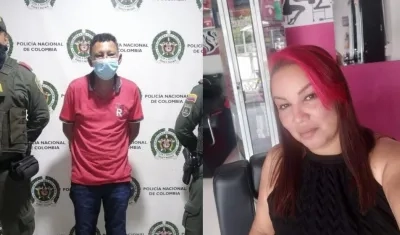 Junir Gómez Cuello, capturado; y Edid García García, víctima. 