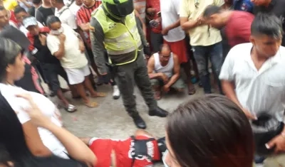 Aspecto del lugar donde fue asesinado el hombre en el barrio La Inmaculada. 