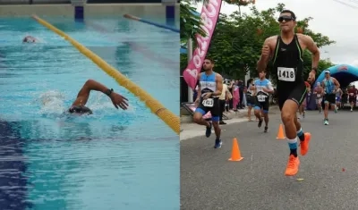 Piscina y atletismo hicieron parte del Acuatlón. 