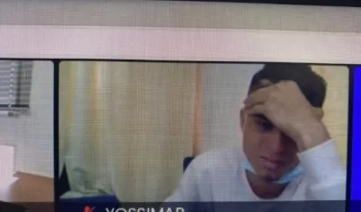 Mario Andrés Martínez Núñez cuando lloraba durante la audiencia virtual de este martes. 