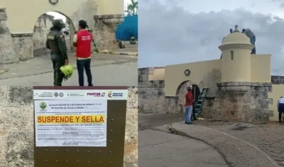 La obra fue suspendida y sellada en el  Fuerte San Sebastián del Pastelillo.