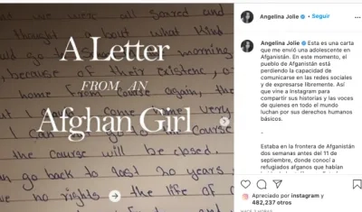 Publicación de la actriz Angelina Jolie.