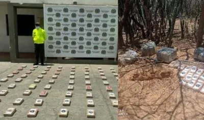 Droga decomisada en La Guajira. 