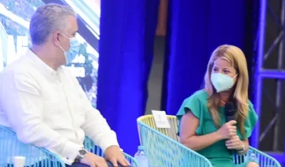 El Presidente Iván Duque y la Gobernadora Elsa Noguera.