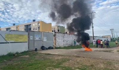 Protesta de los habitantes de los apartamentos. 