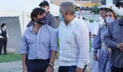 El Alcalde Jaime Pumarejo y el Presidente Iván Duque.