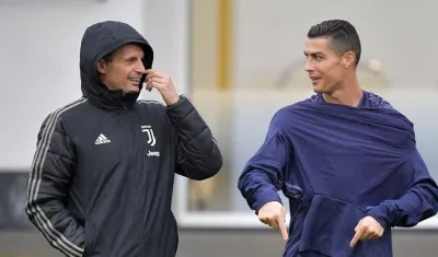 Massimiliano Allegri y Cristiano Ronaldo.