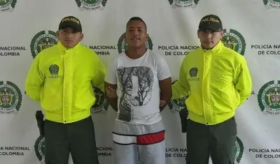 Juan David Flórez Moscote cuando fue capturado en 2019. 