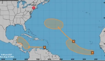 Trayectoria de la onda tropical.