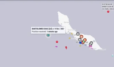 Trayecto que viene recorriendo la draga 'Bartolomeu Dias'.
