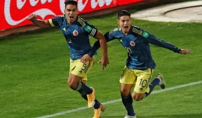Falcao García celebra un gol. 