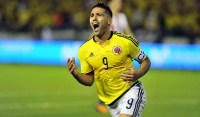 Falcao García celebra un gol. 