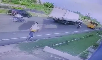 Momento del accidente en la Circunvalar. 