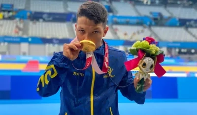 El nadador Nelson Crispín Corzo.