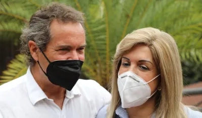 Neven Illic, presidente de la Panam Sports, y Clara Luz Roldán, gobernadora del Valle. 