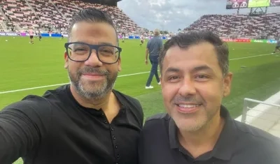 Andrés Barrero y José Torrenegra, empresarios barranquilleros. 