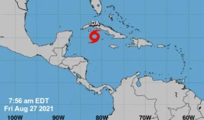 Lugar donde se ubica la tormenta 'Ida'. 