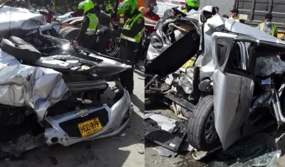 Así quedó el vehículo tras el accidente.