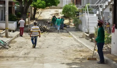 Uno de los tramos a pavimentar en La Playa.