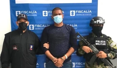 John Jairo Tovar Pinto cuando fue capturado por el homicidio.