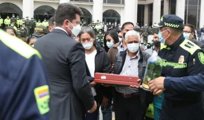 Exequias del patrullero Luis Edilberto Ocampo Ramos, asesinado en Suba.