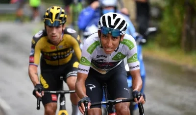 Egan Bernan  ataca durante la etapa. 