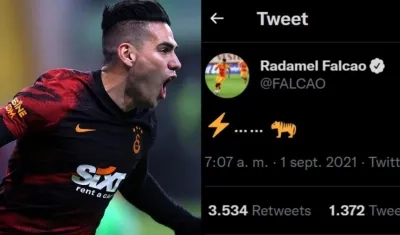 Falcao García y su trino de confirmación. 