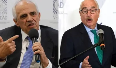 El expresidente liberal Ernesto Samper Pizano y su homólogo conservador Andrés Pastrana,