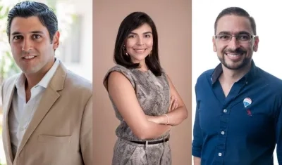 Ricardo Farah, presidente de la Junta Directiva de la Lonja; Kelina Puche -Directora Ejecutiva de la Lonja, y Camilo Lobo, coordinador del Comité MLS - Red inmobiliaria de Barranquilla y el Caribe.