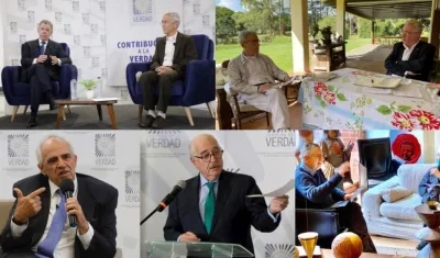 Los expresidentes ante la Comisión de la Verdad.