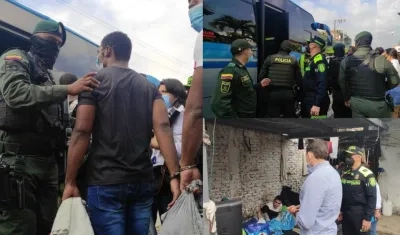 Momento en que eran trasladados los reclusos. 