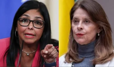 Delcy Rodríguez, canciller de Venezuela, y Marta Lucía Ramírez, vicepresidenta y canciller de Colombia.