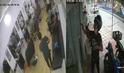 Momento del atraco en el barrio San Felipe. 