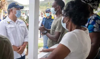 El Presidente Iván Duque, en un recorrido por San Andrés.