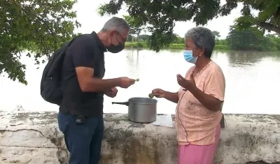 El periodista Jorge Cura Amar, en la tierra momposina.