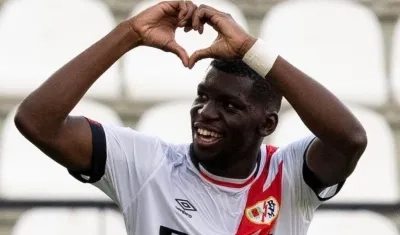  Randy Nteka, jugador del Rayo Vallecano. 