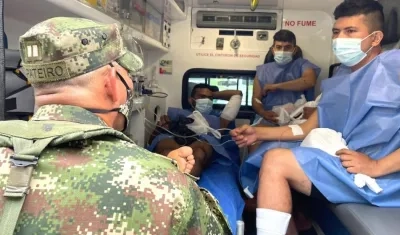 Militares heridos durante el ataque.