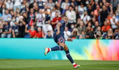 Momento del gol de Kylian Mbappé.