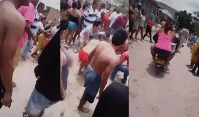 Momentos en que la víctima era auxiliada y llevada en moto a una clínica cercana. 