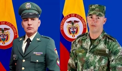 Sargento segundo Fabián Andrés Espitia y soldado Elvis Andrés Flores.
