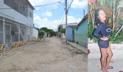 Yuranis Núñez Gutiérrez fue atacada a bala en esta calle del barrio La Central. 